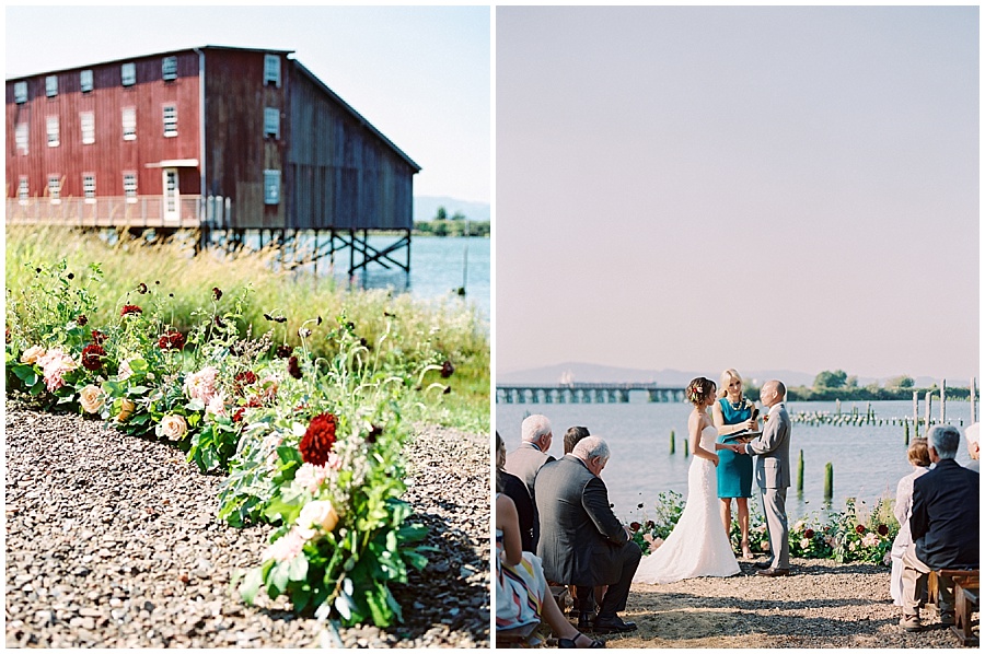 Ceremony by the Water Destination Wedding Oregon Martha Stewart Weddings © Bonnie Sen Photography