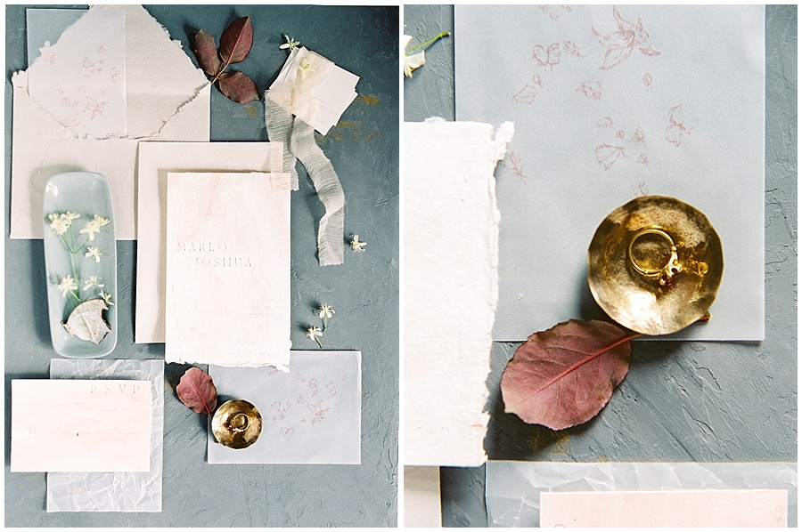 Wedding Invitation on Handmade Paper by Carli Anna © Bonnie Sen Photography