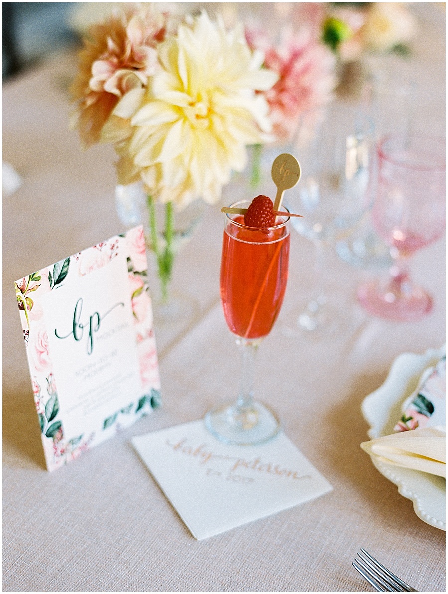 Pink Baby Shower Specialty Cocktail © Bonnie Sen Photography