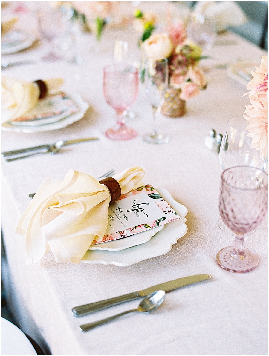 Table Setting for Pink Baby Shower © Bonnie Sen Photography