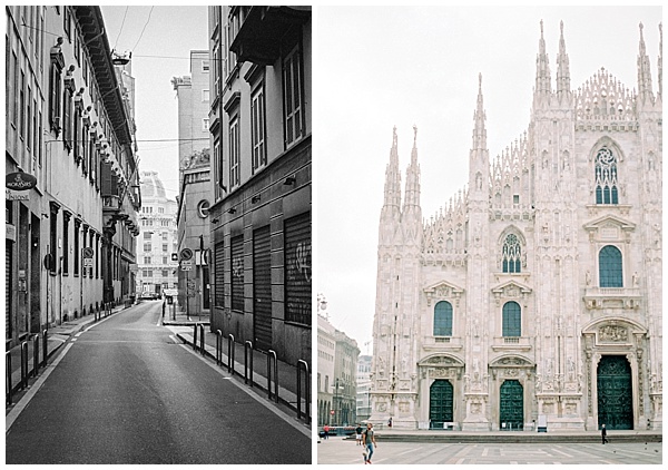 Black and White Photos Milan Destination Wedding Shoot © Bonnie Sen Photography