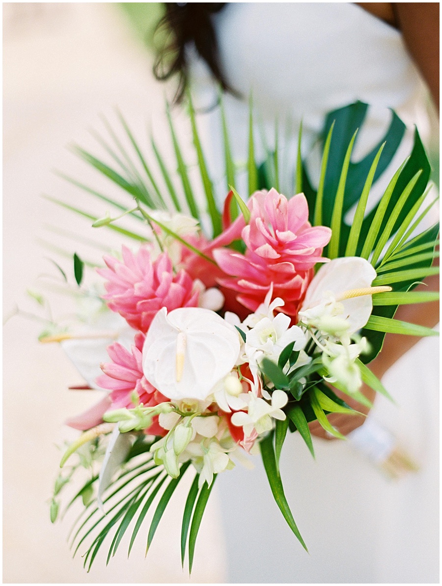 Destination Wedding Tropical Bridal Bouquet © Bonnie Sen Photography