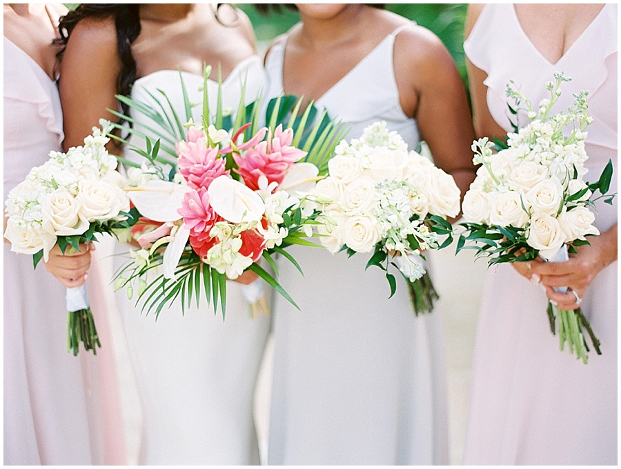 Tropical Destination Wedding Bouquets © Bonnie Sen Photography