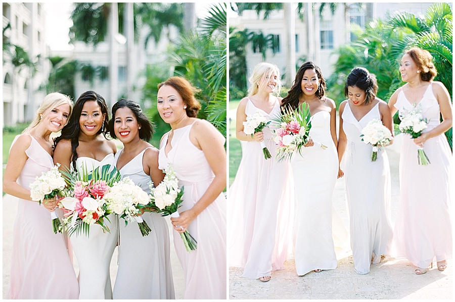 Tropical Destination Wedding Bride and Bridesmaid Photos © Bonnie Sen Photography