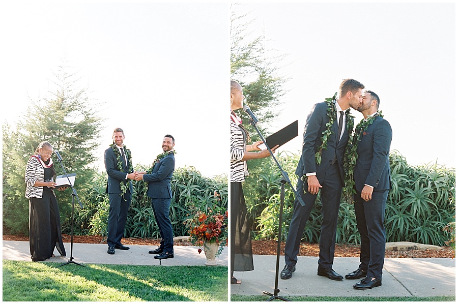 California Gay Wedding Ceremony First Kiss © Bonnie Sen Photography
