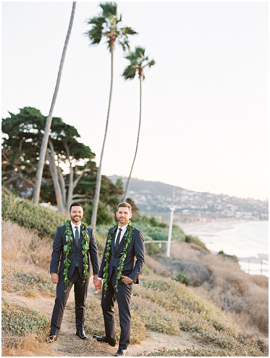 California Wedding Portraits Palm Trees © Bonnie Sen Photography