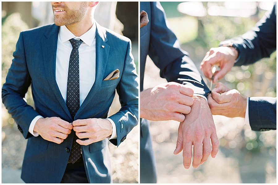 Groom Wedding Attire Blue Suit © Bonnie Sen Photography