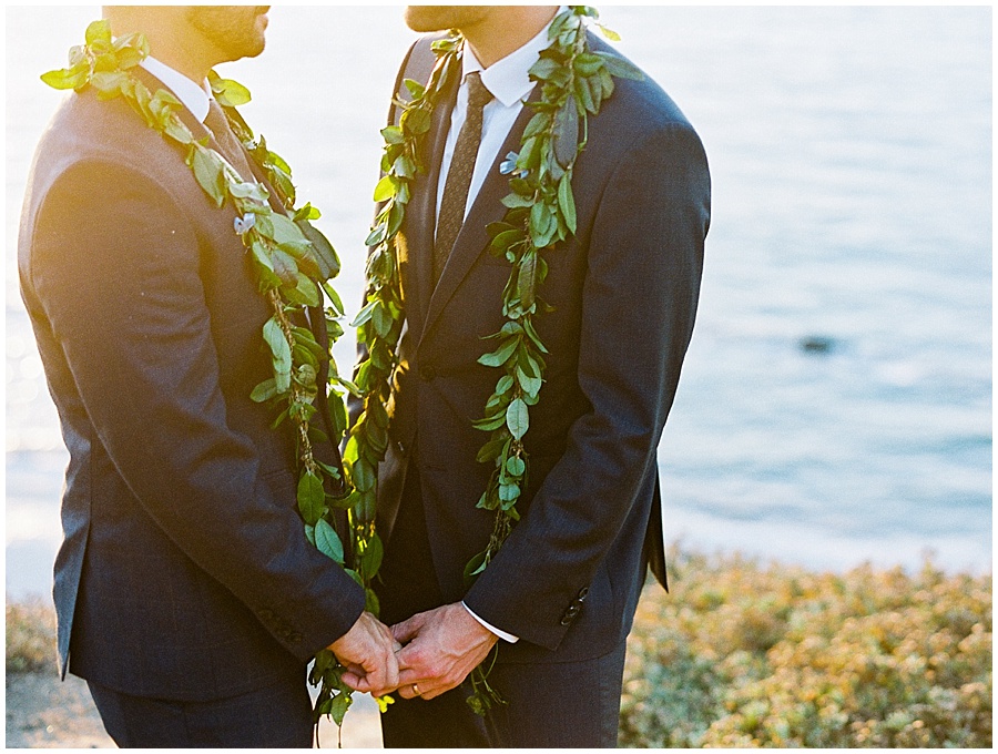Wedding Leis Gay Wedding Sunset Photos © Bonnie Sen Photography