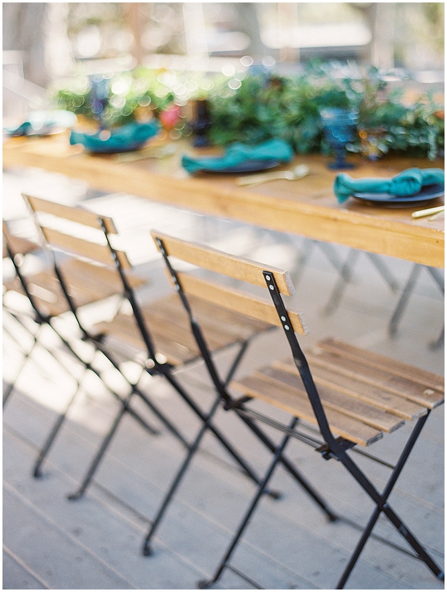 Wooden Bistro Chairs Rod Iron © Bonnie Sen Photography