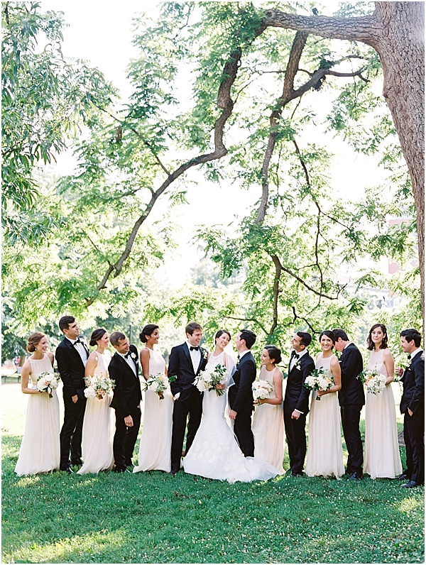 Bridal Party Photos in Lafayette Park Washington DC © Bonnie Sen Photography