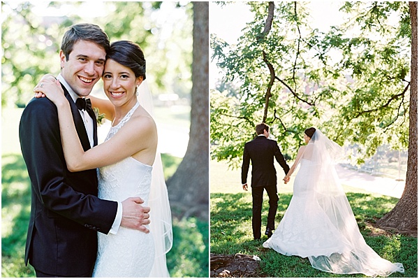 Bride and Groom Laughing Photos in Park Washington DC © Bonnie Sen Photography