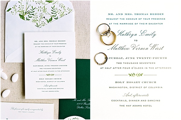 Green and White Botanical Classic Wedding Invitations Cheree Berry Paper © Bonnie Sen Photography