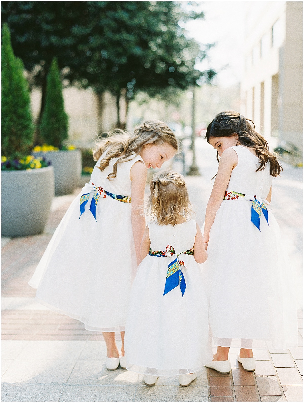 Fairmont Hotel Washington DC Wedding Flower Girl Dresses with Sash Film Photographer © Bonnie Sen Photography
