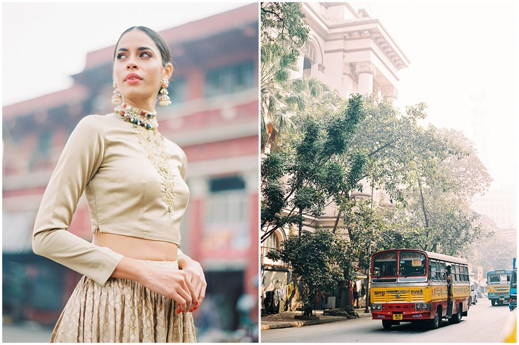 Calcutta Fashion Shoot Gold Lehenga Bridelan © Bonnie Sen Photography