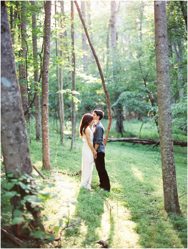 Potomac Engagement Photos in the trees