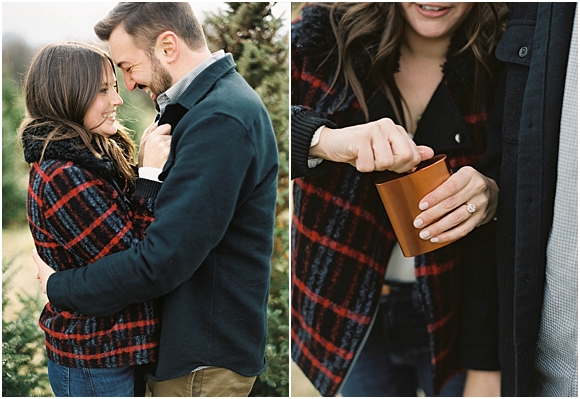 Christmas tree cutting themed Engagement sessin