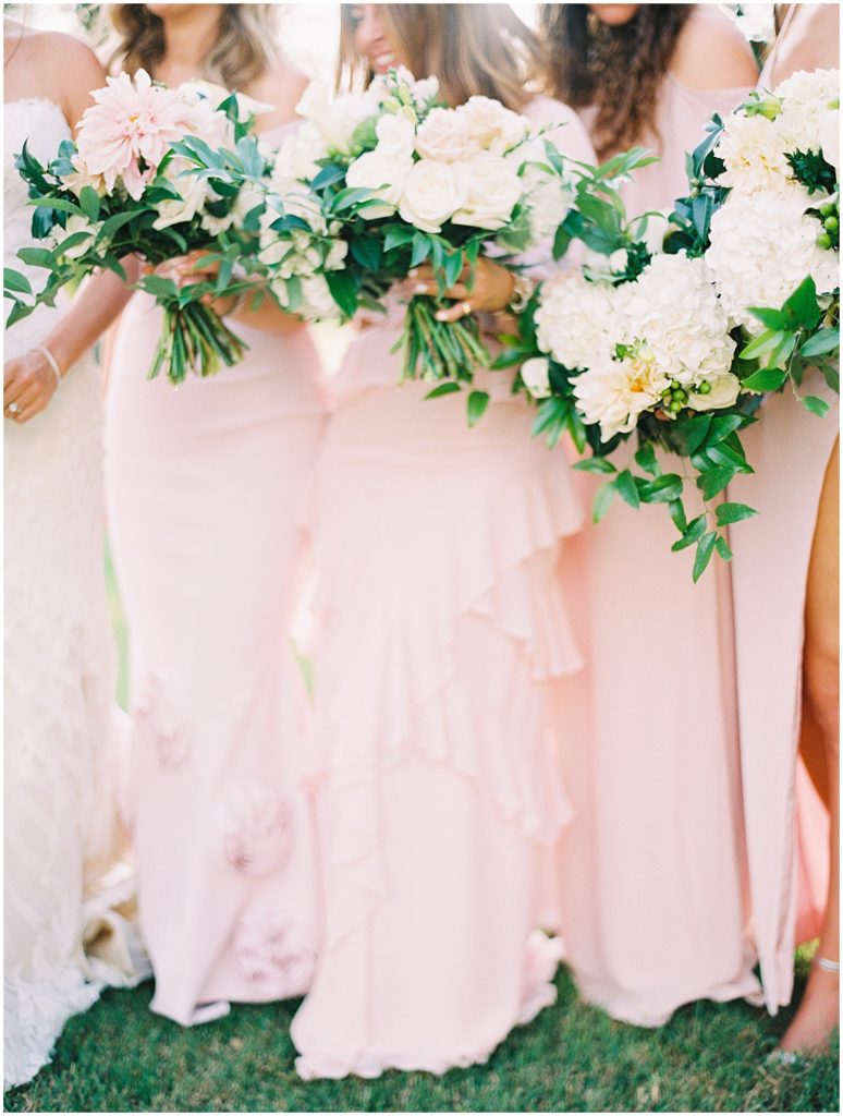 Mix and Match Pink Bridesmaid Dresses Blush Dress Blue Vanda Designs Washington DC Wedding Photographer © Bonnie Sen Photography
