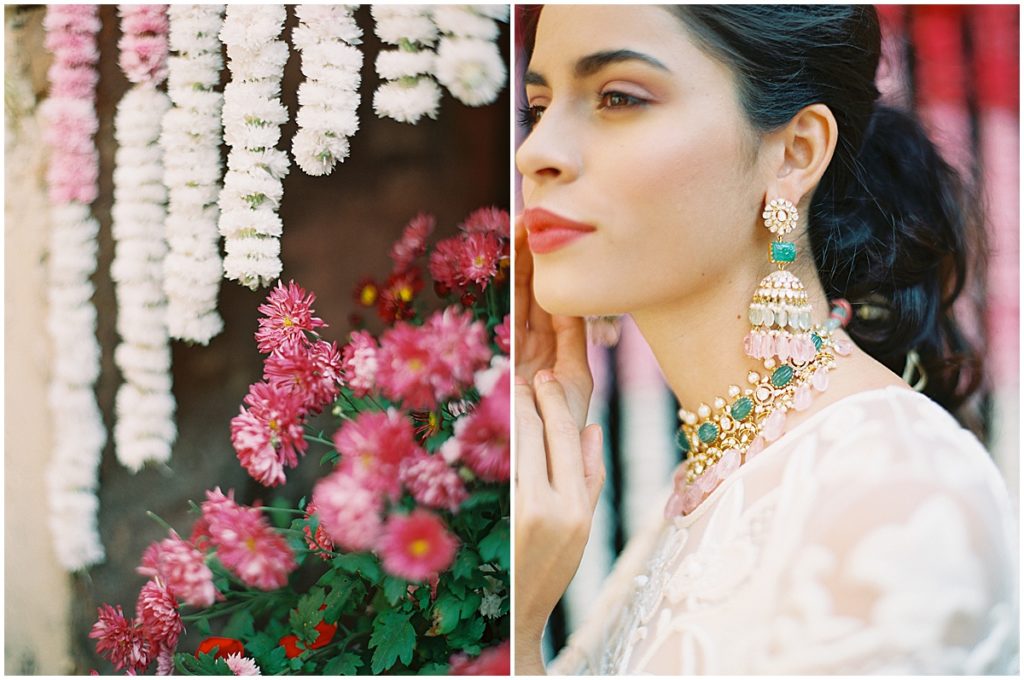 Indian Wedding Bride Calcutta Raniwala Jewelry Diamonds Emerald © Bonnie Sen Photography