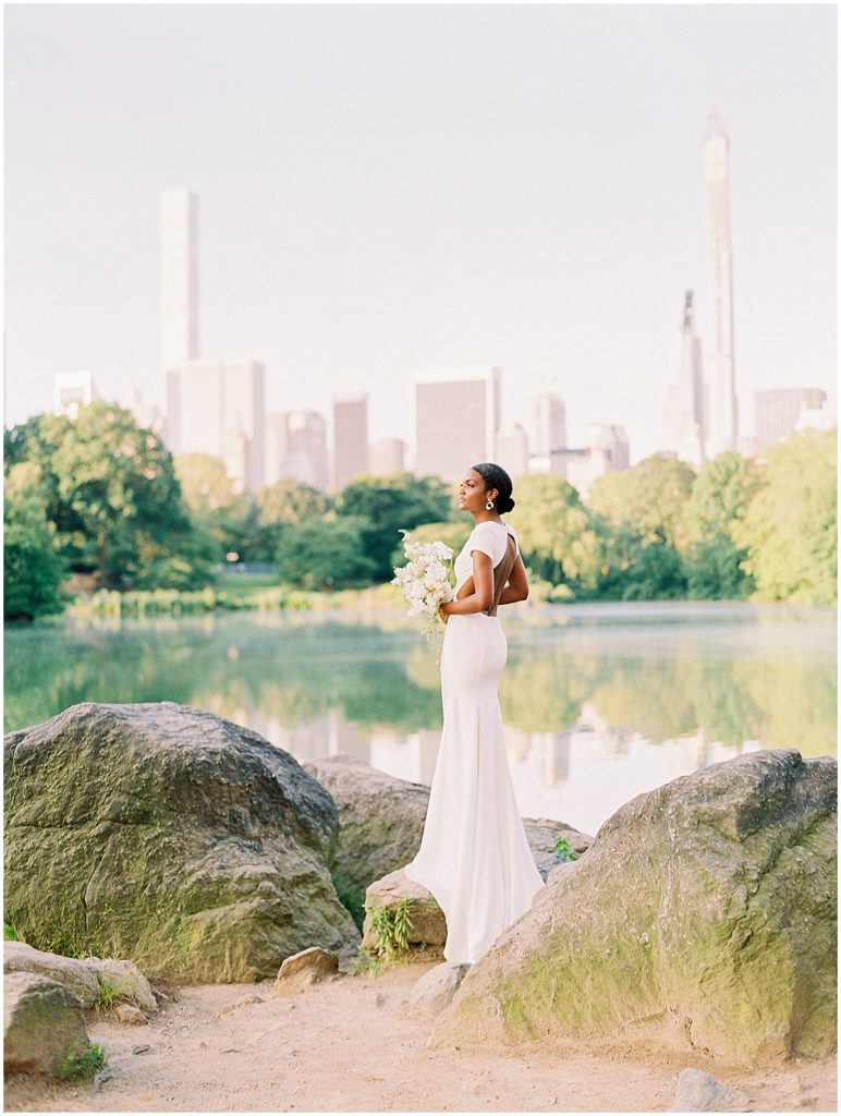 Sarah Seven Wedding Gown New York City Bridal Session © Bonnie Sen Photography