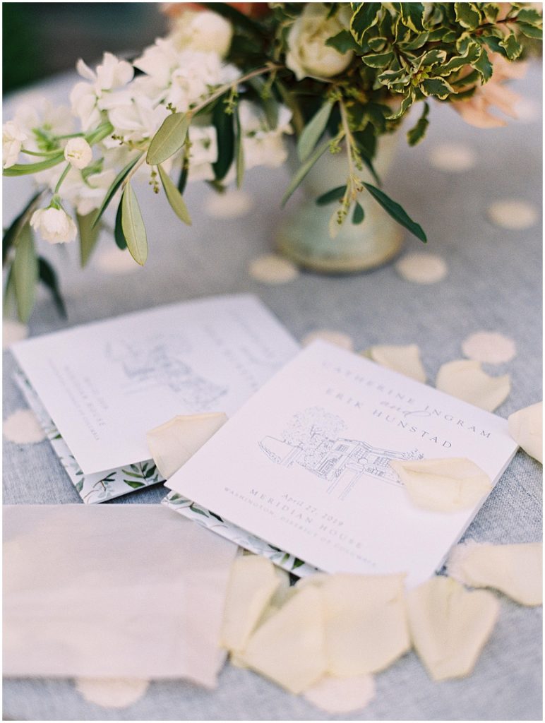 Ceremony Program by Steph B and Co with Venue Illustration © Bonnie Sen Photography