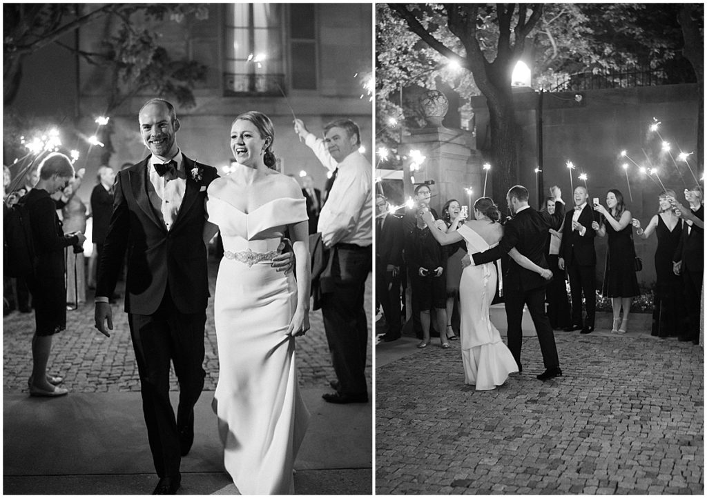 Sparkler Send Off Black and White Photography Denver Wedding Photographer © Bonnie Sen Photography