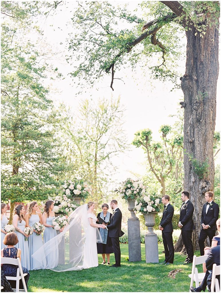 Wedding Ceremony in the Meridian House Garden Washington DC Wedding © Bonnie Sen Photography
