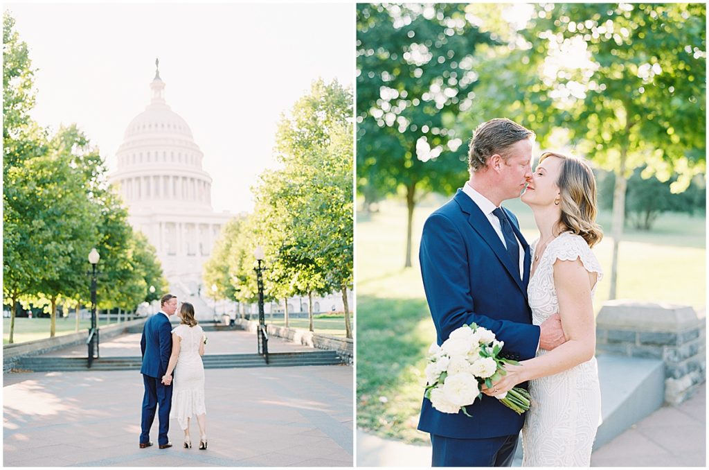 Washington DC Elopement US Capitol Short Wedding Dress © Bonnie Sen Photography