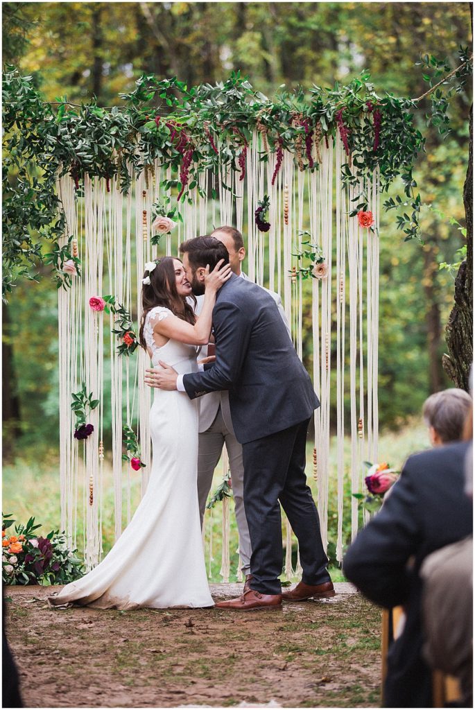 Woodend Sanctuary Wedding Ceremony Ceremony in the Forest Colorado Wedding Photographer © Bonnie Sen Photography