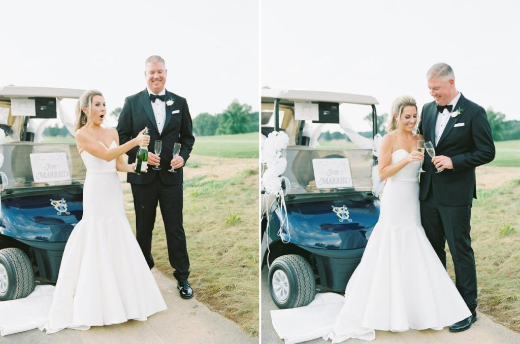 Bride and Groom Opening Champagne Colorado Wedding Photographer © Bonnie Sen Photography