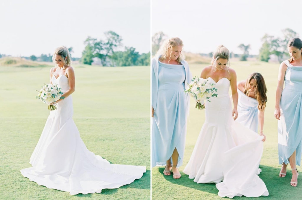 Light Blue Bridesmaids Dresses Classic Wedding © Bonnie Sen Photography