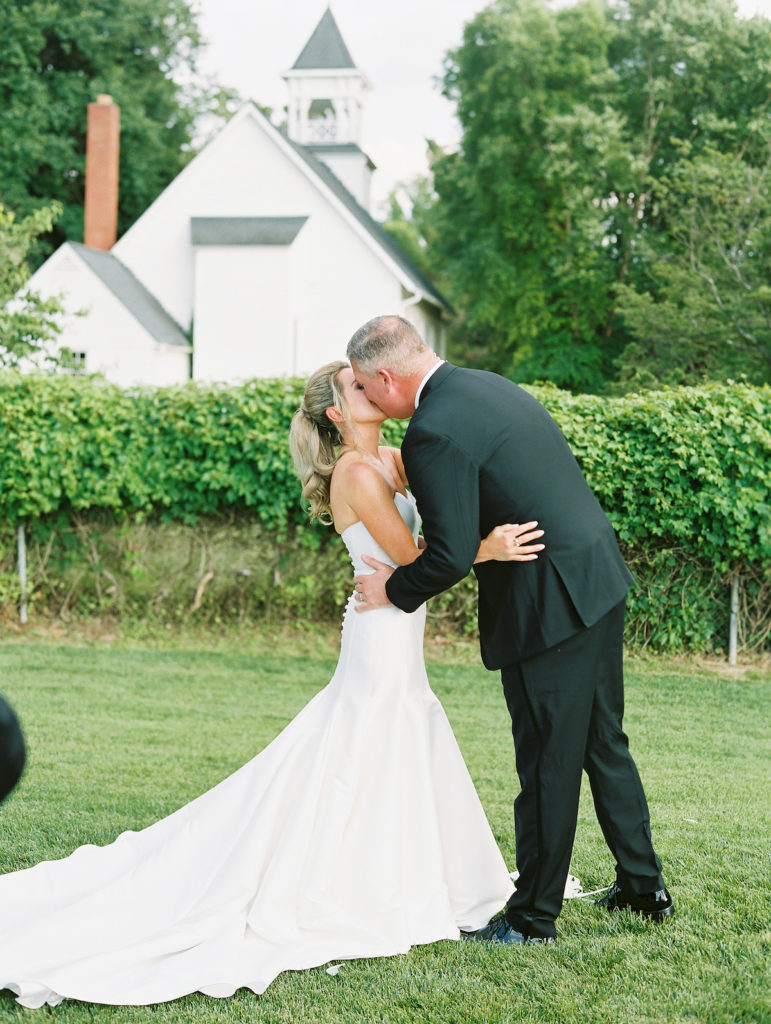 Bride and Groom First Kiss Denver Wedding Photographer © Bonnie Sen Photography