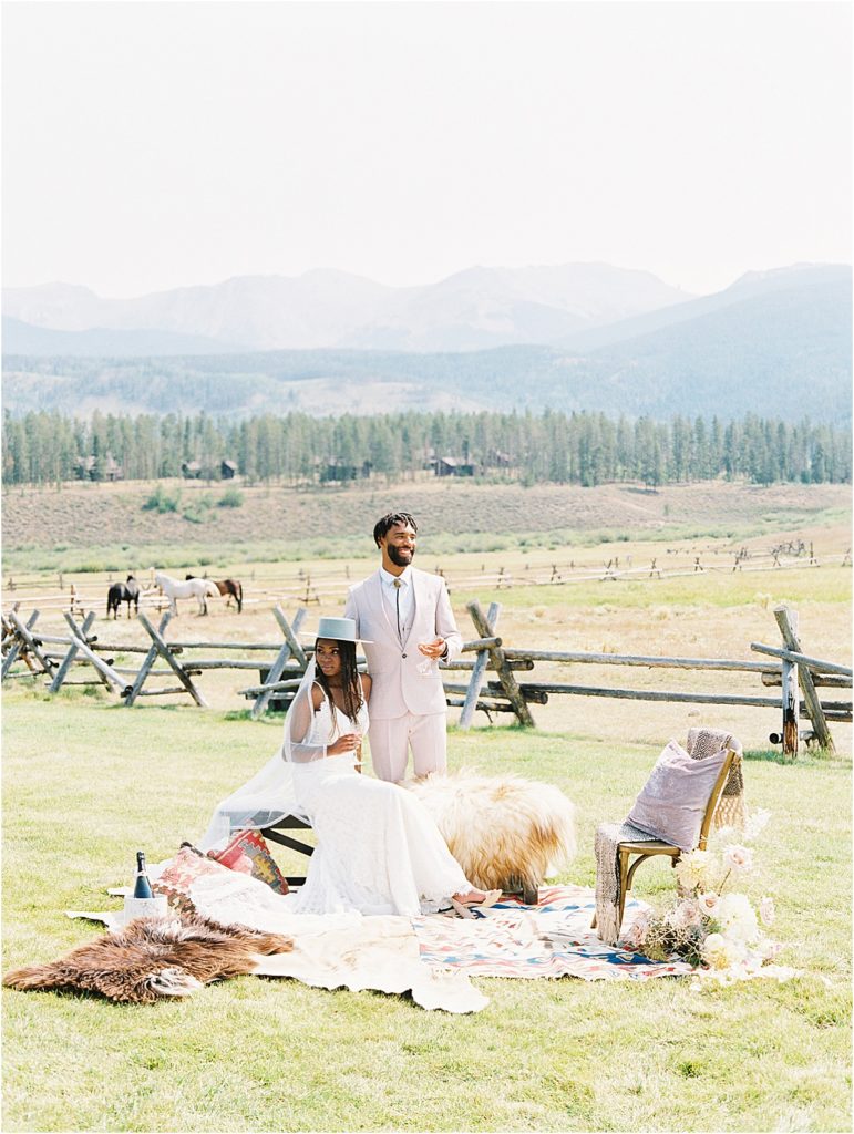 Outdoor Wedding Inspiration Colorado Mountains © Bonnie Sen Photography