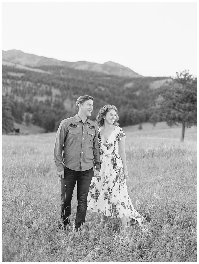 Black and White Engagement Photo Denver Film Wedding Photographer © Bonnie Sen Photography