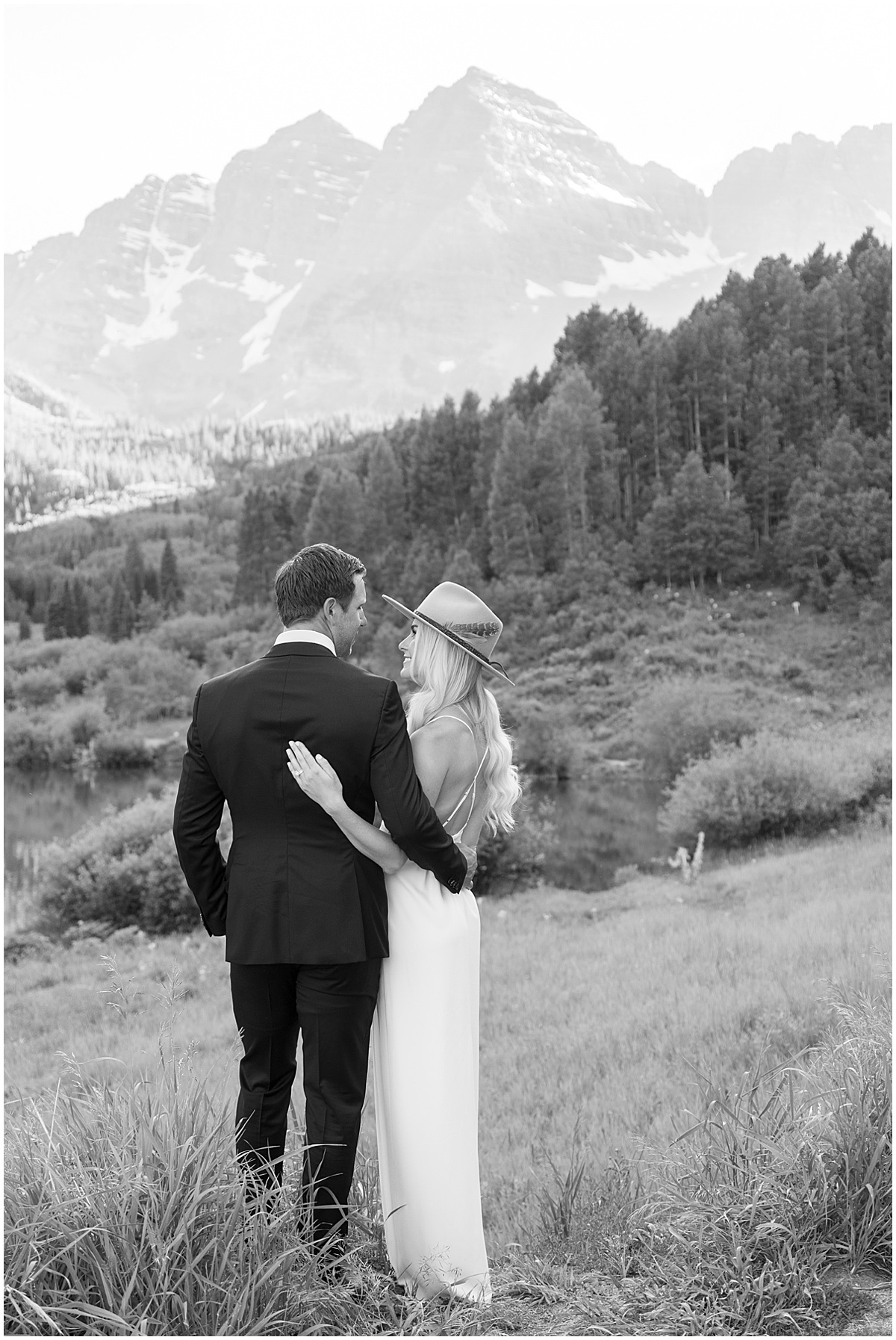 Black and White Wedding Photography Aspen Colorado © Bonnie Sen Photography