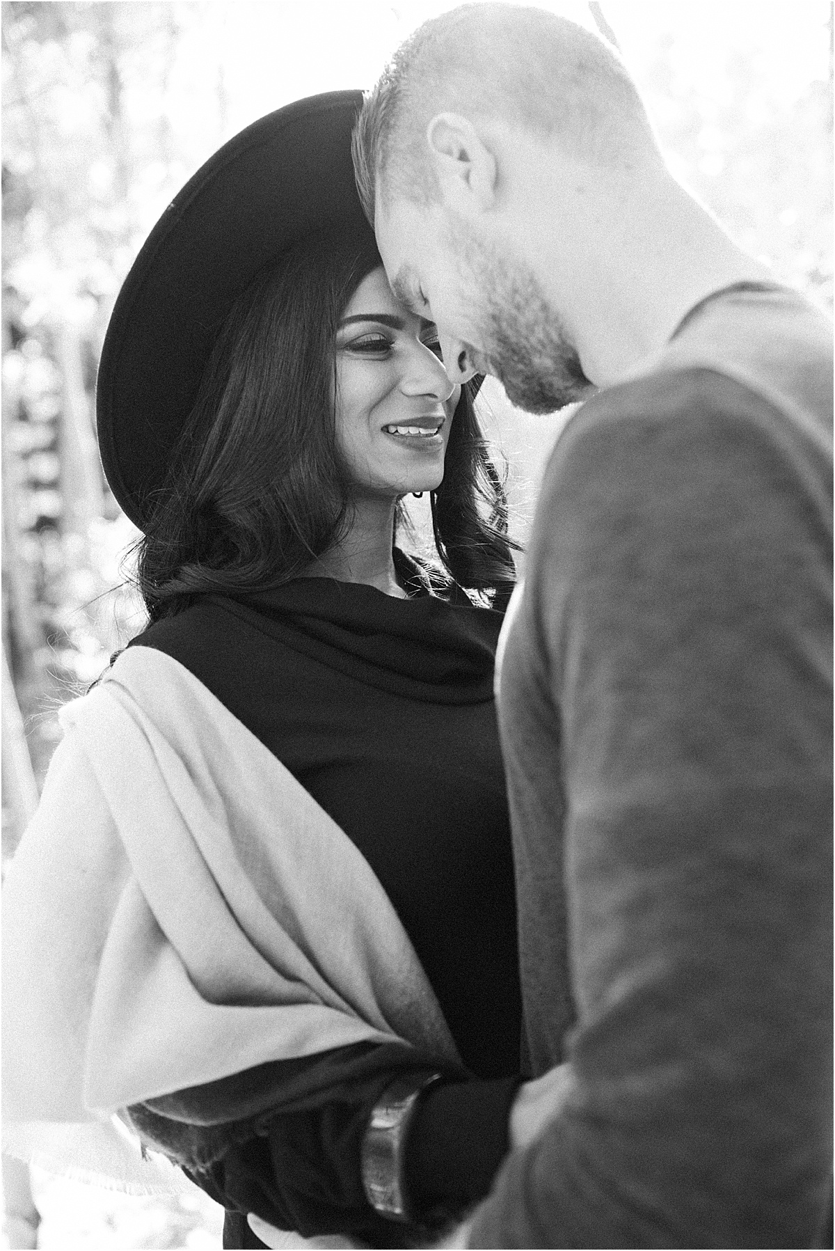 Black and White Film Photography Mountain Engagement Shoot © Bonnie Sen Photography