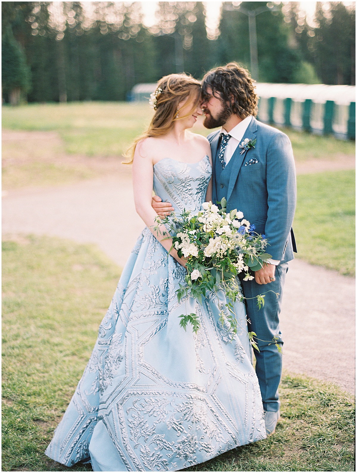 Blue Bridal Gown Dress Denver Film Photographer © Bonnie Sen Photography