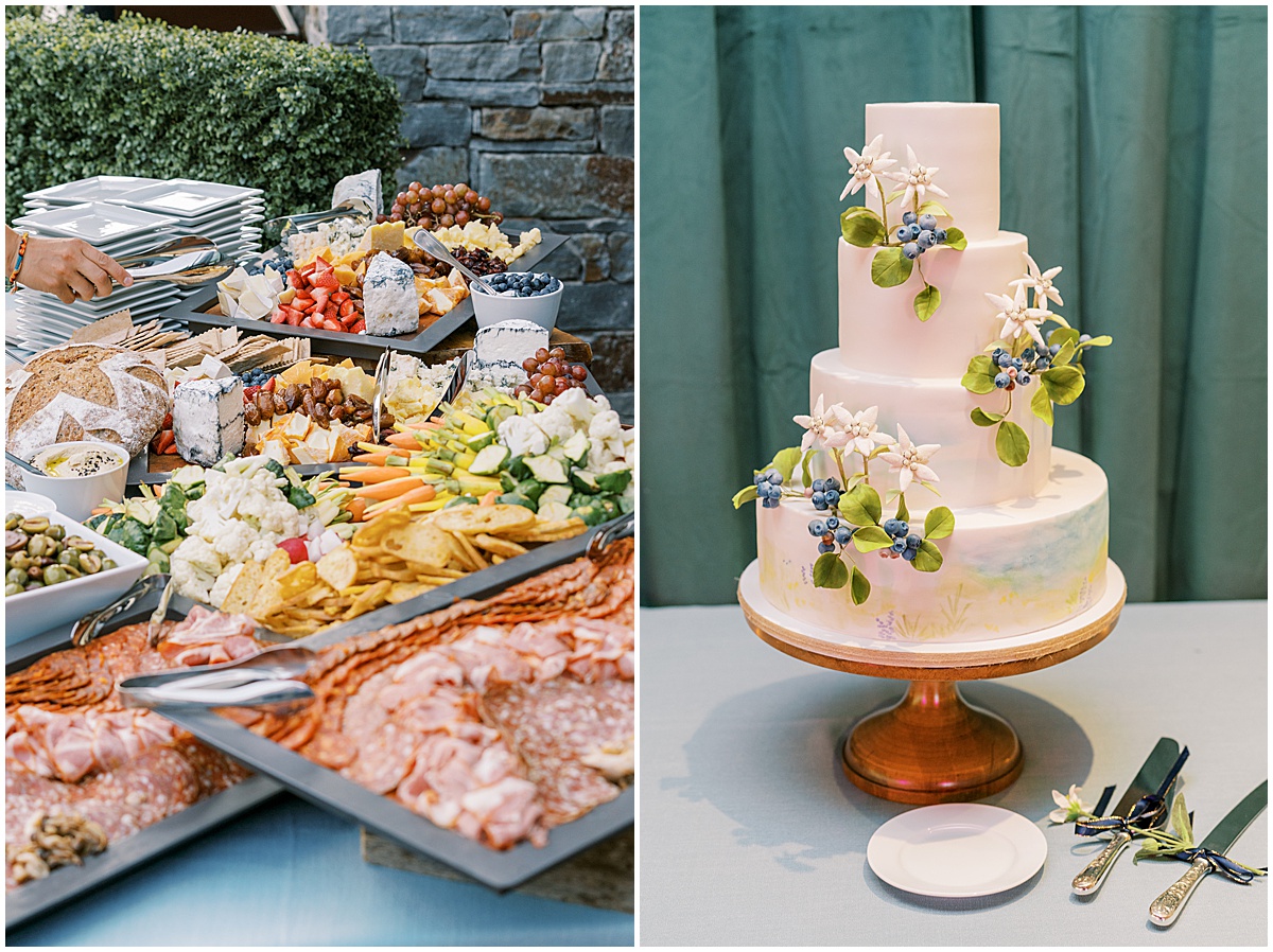 Mountain Inspired Wedding Cake Denver Wedding Photographer © Bonnie Sen Photography