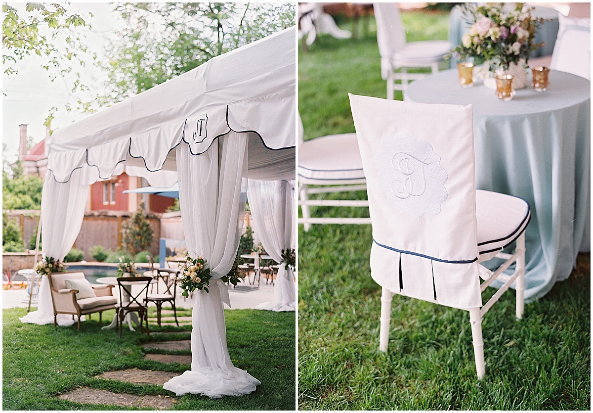 Custom Wedding Tent with Monogram © Bonnie Sen Photography
